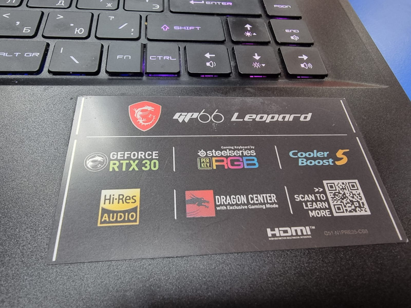 Ноутбук MSI GP 66 LEOPARD