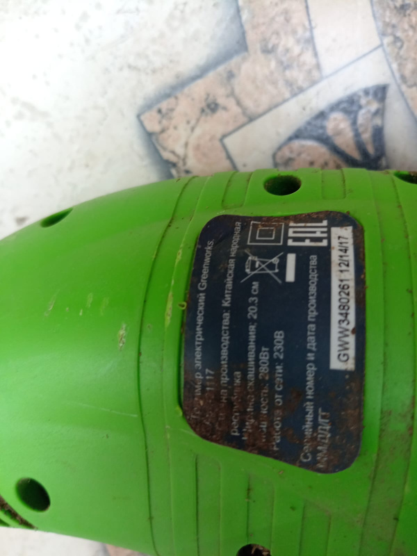 Электротриммер greenworks бн Китай