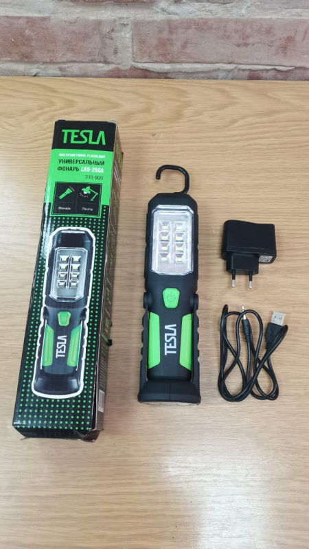 Фонарь LED Tesla LK9-250A аккумуляторный, крючок для подвеса