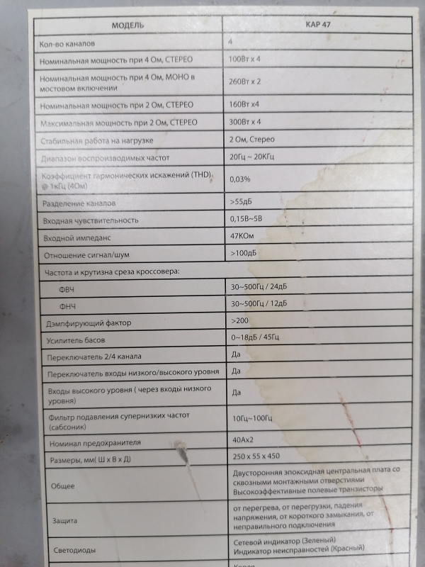 Авто усилитель Kicx KAP-47