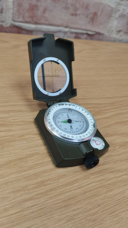 Армейский призматический компас ARMA металлический, геологический, тактический, в чехле